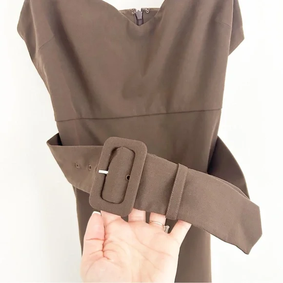 Reformation Huxley Belted Mini Dress in Chestnut Brown Size 4 - Picture 6 of 13